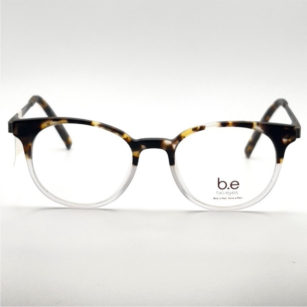 NWT b.e Bio Eyes BE155 Teak TCRY Rx’able Eyeglass Frame Brown & Clear 50-19-143